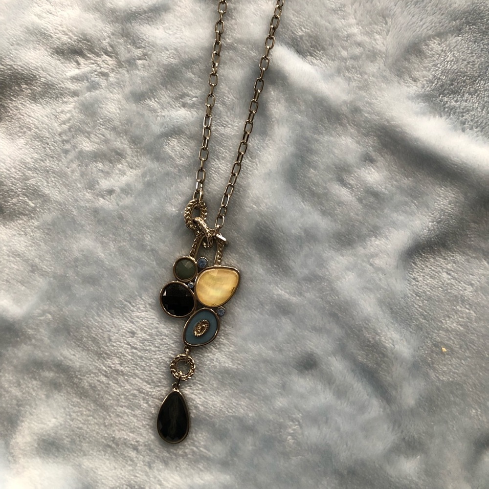 Blue and silver jeweled necklace